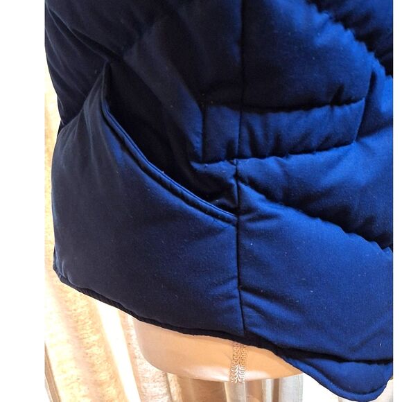 Vintage Blue Down Puffer Vest Multi Gear Silton Reversible Cream 70s Retro Sz M - Picture 6 of 15